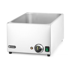 HENDI Bain-Marie, Kitchen Line, incalzitor de alimente, incalzitor de bufet, temperatura continua variabila continuu pana la 85degC, GN 1/1, 230V, 1000W, 340x540x(H)250mm, otel inoxidabil - Img 2