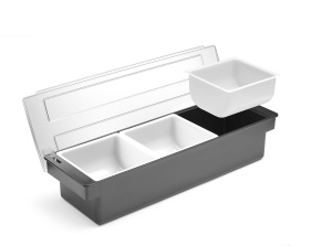 Hendi Suport Ingrediente Negru ABS cu Capac Transparent si 3 Recipienti Detasabili - Img 5