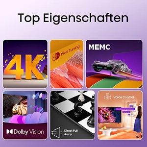 Hisense 50E6KT 127cm (50 Zoll) Fernseher, 4K UHD, LED, Smart TV, HDR, Dolby Vision, Tuner triplu DVB-C/S/S2/T/T2, WiFi, Bluetooth, Alexa Built-In, Mod hotel [2023], schwarz - Img 10