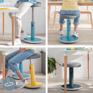 Hocker Ergonomic Leitz Active, Inaltime Ajustabila 46-79 cm, Culoare Gri - Img 6