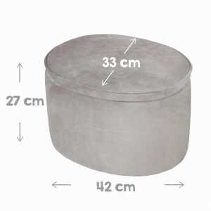 Hocker pentru copii Roba Lil Sofa, oval, cu spatiu de depozitare, gri, 27 cm - Img 9