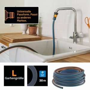 Hose de gradina Fiskars L, 30 m, UV-protejat, negruportocaliualbastru - Img 2