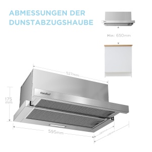 Hota incorporabila COMFEE CHL03M21S 60cm 400 m3h Filtru aluminiu Argintiu - Img 5