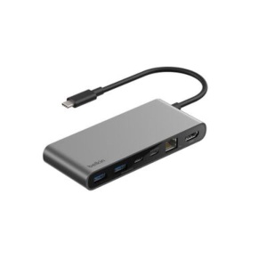 Hub USB-C Belkin Connect 8-in-1, 4K 60Hz, 100W PD, 2.5Gb Ethernet, Gri - Img 4