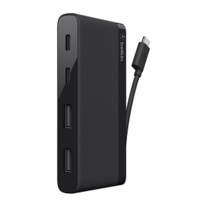 Hub USB-C Belkin F4U090BTBLK, 4-Porturi, Compact, cu Cablu Integrat - Img 2