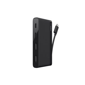 Hub USB-C Belkin F4U090BTBLK cu 4 Porturi, Cablu Integrat, Compact - Img 2