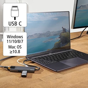 Hub USB C Hama 5 Porturi cu HDMI 4K, 2 USB-A, 1 USB-C, Alu - Img 7
