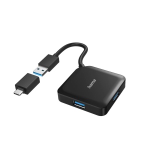Hub USB Hama 4-Port 3.2 Gen1, 4 in 1, Negru, 5 Gbits - Img 3