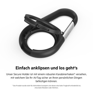 Husa AirTag Belkin cu Carabinier, Protectie Antisoc, Negru - Img 2
