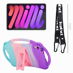 Husa de protectie TopEsct pentru iPad Mini 6, roz si turcoaz, silicon rezistent - Img 5