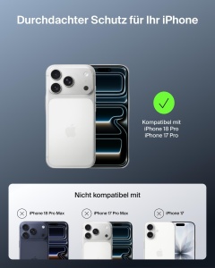 Husa de telefon Belkin Clear pentru iPhone 18 Pro 17 Pro cu suport integrat, rezistenta la socuri - Img 2