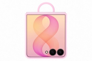 Husa din silicon pentru Samsung Galaxy Z Flip8, roz, cu suport si magnet