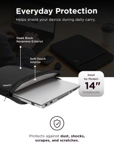 Husa Lenovo ThinkPad 14 Inch Design Slim Protectie Laptop Negru - Img 5