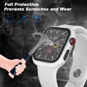 Husa pentru Ceas Inteligent Apple Watch 44mm, Transparenta, Cu Protectie din Sticla - Img 5