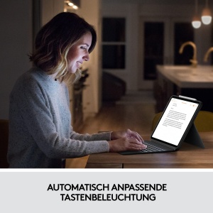 Husa pentru iPad Pro 12.9 inch Logitech Combo Touch - Pan QWERTY, Culoare Grau - Img 9