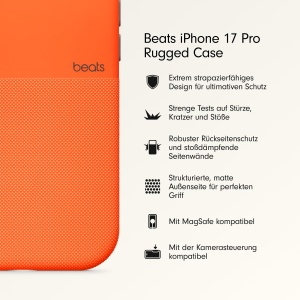 Husa pentru iPhone 17 Pro Beats, Nevada Orange, rezistenta la socuri, compatibila cu MagSafe - Img 2