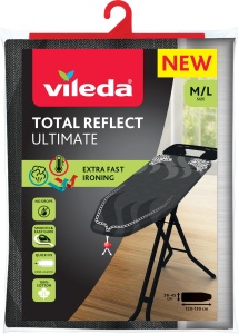 Husa pentru masa de calcat Vileda Total Reflect Ultimate, neagra, 120-130 cm