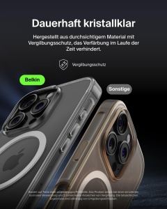 Husa pentru telefon Belkin SheerForce pentru iPhone 16 Pro, transparenta, MagSafe, antichizata - Img 6