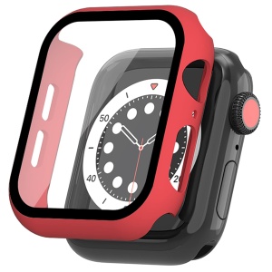 Husa rigida pentru ceas inteligent Apple 40 mm, protectie display din sticla, rosu