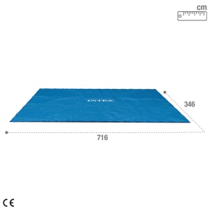Husa solara Intex pentru Ultra Frame dreptunghiulara 732 x 366 cm, grosime 160 microni, dimensiuni de productie: 716 x 346 cm, 28017 albastru - Img 4