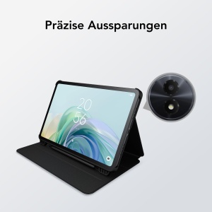 Husa Tableta TCL Tab 11 Gen 2, PU-Leder, Neagra, cu Suport si Magnet pentru Stylus - Img 4