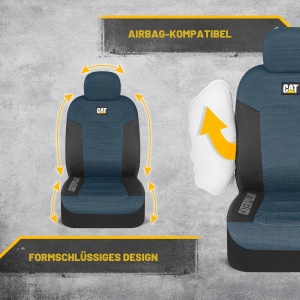 Huse pentru scaune auto Cat MeshFlex, 2 buc, compatibile cu airbag, albastru si negru - Img 4
