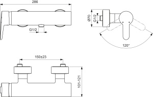 Ideal Standard B9924AA Connect Robinet de dus expus albastru - Img 3