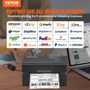 Imprimanta termica VEVOR Bluetooth 300DPI recunoastere automata etichete USB si Bluetooth - Img 2