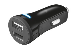 Incarcator auto Trust cu 2 USB, 20W, negru