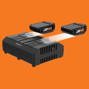 Incarcator dublu original WORX WA3883 - Incarcare simultana a 2 baterii WORX 20V - Curent de incarcare 4A - 2 moduri de incarcare - pentru toate Power - Img 3