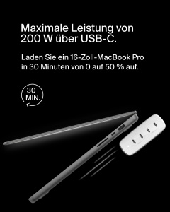 Incarcator rapid Belkin BoostCharge Pro 200W cu 4 porturi USB-C, cablu 1.5m - Img 3
