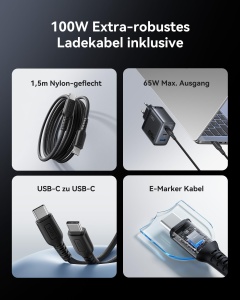 Incarcator rapid INIU 65W USB-C, 3-in-1, cu cablu USB-C 100W - Img 5