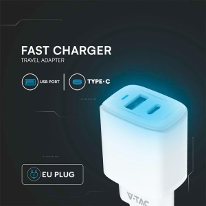 Incarcator rapid V-TAC 20W USB-C, compact, pentru iPhone si Samsung - Img 4