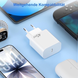 Incarcator rapid YISH 45W USB C, compact, cu cablu tip C de 1m - Img 4