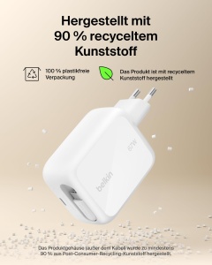 Incarcator USB-C Belkin 67W cu cablu retractabil de 1m, compact si rapid - Img 9