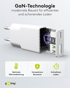 Incarcator USB-C GaN Dual 20W Alb - goobay 75730 - Img 5
