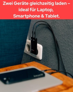 Incarcator Verbatim Fold n Go GaN 65W 2x USB-C Negru - Img 7