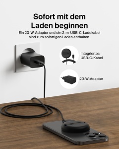 Incarcator Wireless Belkin BoostCharge Pro 15W cu Stand, Negru - Img 4