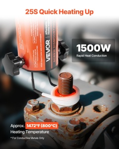 Inductor pentru incalzire VEVOR FH-1500, 1500 W, cu 8 spule, pentru demontare suruburi - Img 2