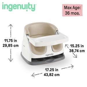 Ingenuity 2-in-1 Baby Base Beige Scaun Multifunctional cu Tavita Detasabila - Img 7