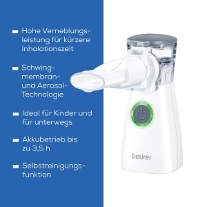 Inhalator portabil Beurer IH 57 tehnologie cu membrana oscilanta functionare silentioasa - Img 6