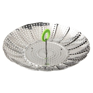 Insertie pentru abur Fackelmann O 24 cm, Insertie pentru abur, Cratita cu insertie pentru abur, Insertie pentru sita pentru gatire usoara, pentru legume sanatoase, gatite cu tandrete (culoare: argintiu/verde), Cantitate: 1 bucata