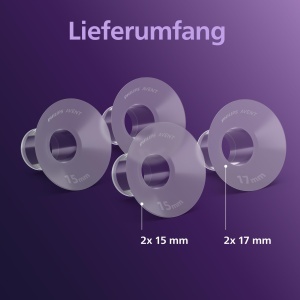 Insertii mici hands-free Philips AVENT 15 mm si 17 mm pentru pompa de san electrica compatibile cu cupele de picurare hands-free SCF55411 - Img 5