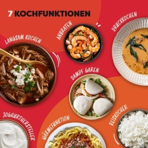 Instant Pot Duo 7-in-1 Multicooker 57L - Otel inoxidabil periat oala sub presiune mare aragaz lent aragaz de orez tigaie aparat de iaurt abur si incal - Img 3