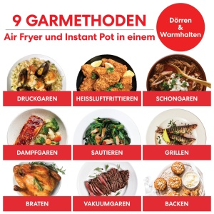 Instant Pot Duo Crisp + Air Fryer 11 in 1 Multicooker electric 5.7 L - Oala sub presiune, friteuza cu aer, aragaz lent, abur, deshidratator cu gratar, pastrati la cald si coaceti, otel inoxidabil - Img 2