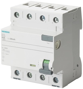 Intrerupator de protectie Siemens SENTRON, 4-polig, 63A, 100 mA