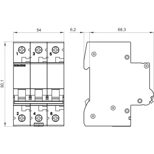 Intrerupator de suprasarcina Siemens 5SL6, 3-polig, 63A, 400V AC - Img 4