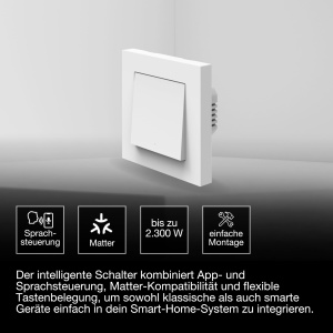 Intrerupator inteligent OSRAM SMART WiFi Matter, 1 canal, alb, 10AX, montaj incastrat - Img 3