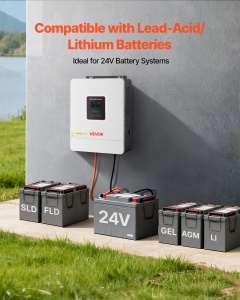 Invertor hibrid VEVOR GD5548JMH 4000W, 24V DC, cu Wi-Fi, alb - Img 5