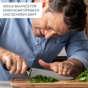 Jamie Oliver by Tefal K267S3 Set de cutite din 3 piese, cutit de bucatar, cutit utilitar, cutit de curatat, performanta ridicata de taiere, design inconfundabil, lame rezistente, otel inoxidabil, negru - Img 7